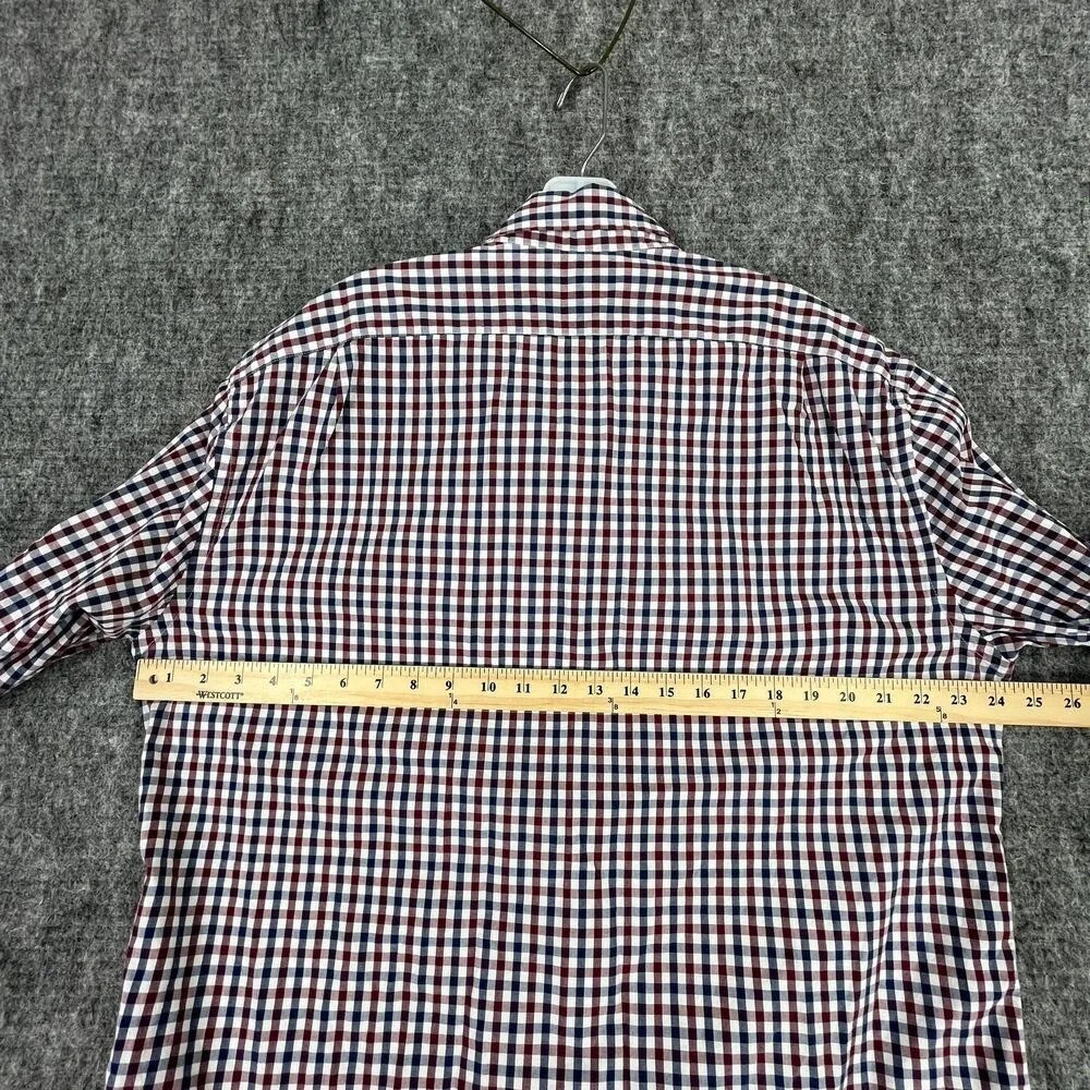 J Crew Shirt Mens XL Plaid‎ Slim Fit Flex Washed Button Up Business Casual
